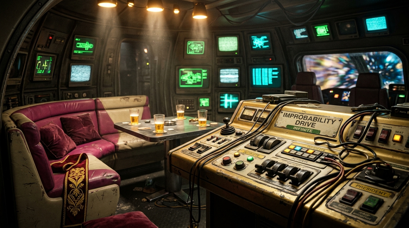 The Galactic Imperial Presidency command lounge aboard the Heart of Gold